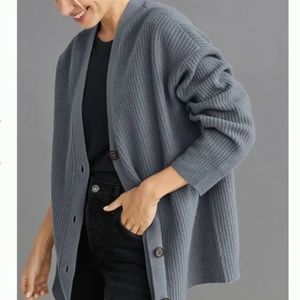 Jenni Kayne Cashmere Cocoon Cardigan in Dusty Blue XS